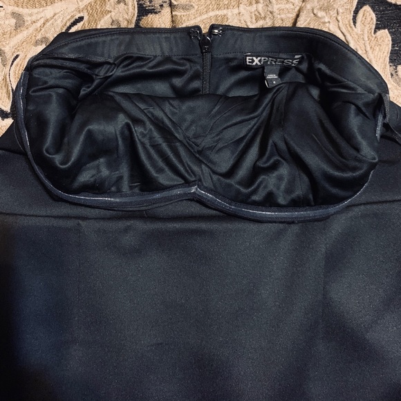 BN EXPRESS BLACK STRAPLESS SCUBA FLOUNCE DRESS SZ4 - Picture 5 of 8